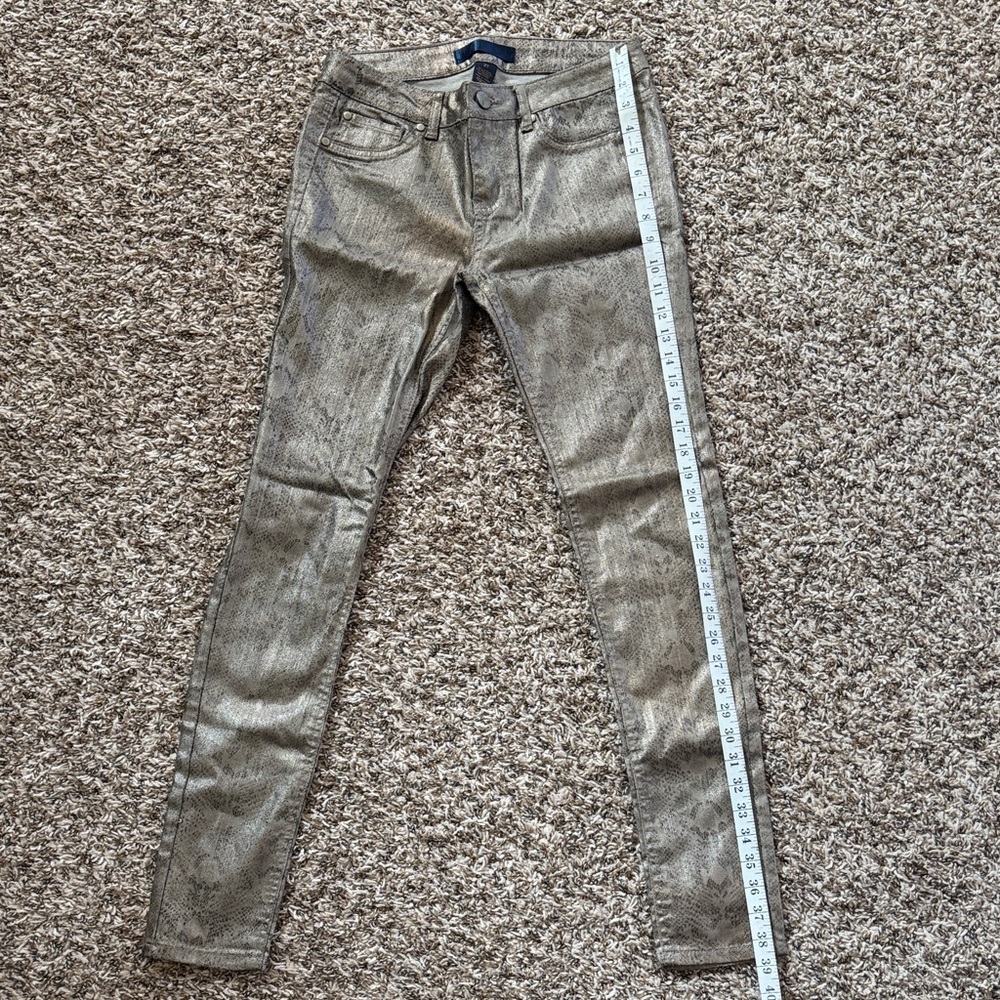 Tinsel Gold Shimmer Skinny Women's Jeans